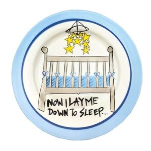 "Now I Lay Me Down To Sleep" Baby Boy Crib Plate